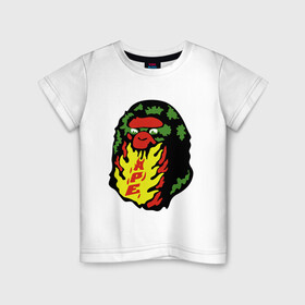 Детская футболка хлопок с принтом APEZILLA , 100% хлопок | круглый вырез горловины, полуприлегающий силуэт, длина до линии бедер | ape | bape | bape shark | brend | camo | camoflage | military | shark | бейп | бренд | камо | камуфляж | милитари | мода