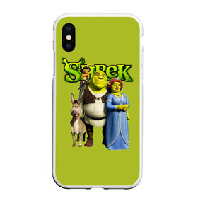 Чехол для iPhone XS Max матовый с принтом Шрек Shrek , Силикон | Область печати: задняя сторона чехла, без боковых панелей | Тематика изображения на принте: cartoon | fiona | shrek | болото | детям | комедия | кот в сапогах | мультик | огр | осел | персонажи мультфильмов | тролль | фиона | шрек