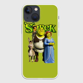 Чехол для iPhone 13 mini с принтом Шрек Shrek ,  |  | cartoon | fiona | shrek | болото | детям | комедия | кот в сапогах | мультик | огр | осел | персонажи мультфильмов | тролль | фиона | шрек