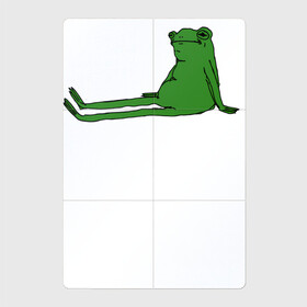 Магнитный плакат 2Х3 с принтом Лягушка приуныла , Полимерный материал с магнитным слоем | 6 деталей размером 9*9 см | Тематика изображения на принте: лягушка жаба тучный жаб приуныла растроиная лягух сидит