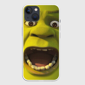 Чехол для iPhone 13 с принтом Shrek | Шрек ,  |  | 20 | 4к | boots | cat | donkey | fiona | green | in | me | meme | memes | once | shrek | somebody | told | в | зеленый | кот | лет | мем | мемы | мульт | мультфильм | огр | огры | осел | сапогах | фиона | шрек