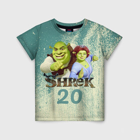 Детская футболка 3D с принтом Shrek , 100% гипоаллергенный полиэфир | прямой крой, круглый вырез горловины, длина до линии бедер, чуть спущенное плечо, ткань немного тянется | dreamworks | shrek | арт | лого | мультфильм | постер | шрек