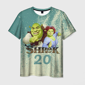 Мужская футболка 3D с принтом Shrek , 100% полиэфир | прямой крой, круглый вырез горловины, длина до линии бедер | Тематика изображения на принте: dreamworks | shrek | арт | лого | мультфильм | постер | шрек