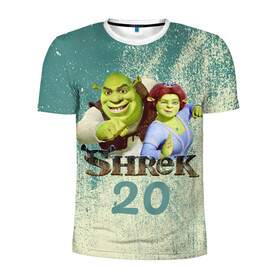 Мужская футболка 3D спортивная с принтом Shrek , 100% полиэстер с улучшенными характеристиками | приталенный силуэт, круглая горловина, широкие плечи, сужается к линии бедра | dreamworks | shrek | арт | лого | мультфильм | постер | шрек