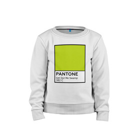 Детский свитшот хлопок с принтом Pantone Shrek , 100% хлопок | круглый вырез горловины, эластичные манжеты, пояс и воротник | Тематика изображения на принте: cartoon | fiona | shrek | болото | детям | комедия | кот в сапогах | мультик | огр | осел | персонажи мультфильмов | тролль | фиона | шрек