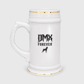 Кружка пивная с принтом DMX Forever ,  керамика (Материал выдерживает высокую температуру, стоит избегать резкого перепада температур) |  объем 630 мл | Тематика изображения на принте: dmx | dog | earl simmons | hip hop | music | new york | rap | rapper | rip | ruff ryders | диэмикс | музыка | нью йорк | пёс | рэп | рэпер | хипхоп | эрл симмонс