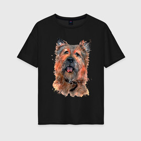Женская футболка хлопок Oversize с принтом Ева , 100% хлопок | свободный крой, круглый ворот, спущенный рукав, длина до линии бедер
 | животные | питомцы | собака | собаки | терьер