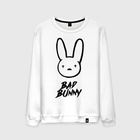 Мужской свитшот хлопок с принтом Bad Bunny лого , 100% хлопок |  | bad bunny | benito antonio martnez ocasio | hip hop | latin trap | logo | music | rap | rnb | singer | star | бенито антонио мартинес окасио | звезда | латинский трэп | логотип | музыка | певец | рнб | рэп | хип хоп