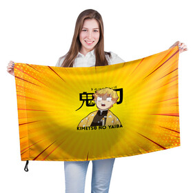 Флаг 3D с принтом Зеницу Агацума Kimetsu no Yaiba , 100% полиэстер | плотность ткани — 95 г/м2, размер — 67 х 109 см. Принт наносится с одной стороны | demon slayer | kamado | kimetsu no yaiba | nezuko | tanjiro | аниме | гию томиока | зеницу агацума | иноске хашибира | камадо | клинок | корзинная девочка | манга | музан кибуцуджи | незуко | рассекающий демонов | танджиро