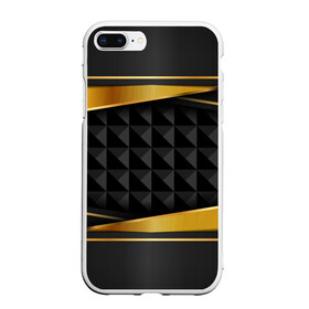 Чехол для iPhone 7Plus/8 Plus матовый с принтом 3D luxury black gold Плиты 3Д , Силикон | Область печати: задняя сторона чехла, без боковых панелей | luxury | versace | vip | абстракция | версаче | вип | паттерн | роскошь | текстуры