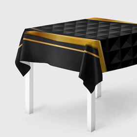 Скатерть 3D с принтом 3D luxury black gold Плиты 3Д , 100% полиэстер (ткань не мнется и не растягивается) | Размер: 150*150 см | luxury | versace | vip | абстракция | версаче | вип | паттерн | роскошь | текстуры