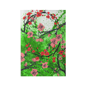 Обложка для паспорта матовая кожа с принтом Сакура | Sakura (Z) , натуральная матовая кожа | размер 19,3 х 13,7 см; прозрачные пластиковые крепления | chery | flowers | japan | roses | sakura | вишнёвый цвет | вишня | растения | розы | ромашка | сакура | тюльпаны | хана | ханами | цветы | цветы сакуры | япония