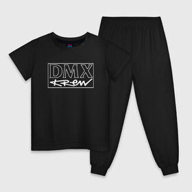Детская пижама хлопок с принтом DMX | Logo (Z) , 100% хлопок |  брюки и футболка прямого кроя, без карманов, на брюках мягкая резинка на поясе и по низу штанин
 | dark man x | dmx | earl simmons | hip hop | rap | реп | репер | рэп | хип хоп | эрл симмонс