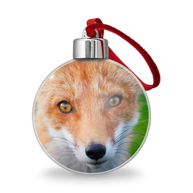 Ёлочный шар с принтом Крупно мордочка лисы , Пластик | Диаметр: 77 мм | Тематика изображения на принте: fox | foxy | животное | звери | лиса | лисенок | лисичка | милая | рыжая | фокс