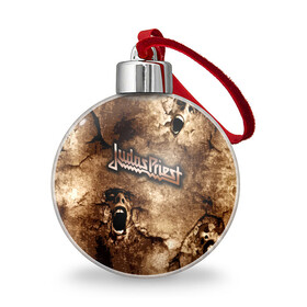 Ёлочный шар с принтом JUDAS PRIEST SCREAM , Пластик | Диаметр: 77 мм | judas priest | гленн типтон | йен хилл | роб хэлфорд | скотт трэвис | хард рок | хеви метал
