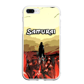 Чехол для iPhone 7Plus/8 Plus матовый с принтом SAMURAI PROJECT RED , Силикон | Область печати: задняя сторона чехла, без боковых панелей | 2077 | cd projekt red | cyberpunk | cyberpunk 2077 | game | samurai | арт | будущее | видеоигра | игра | киберпанк | киберпанк 2077 | киборг | киборги