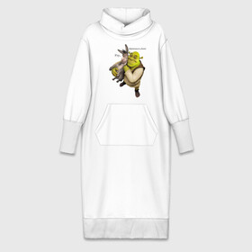 Платье удлиненное хлопок с принтом Shrek Donkey ,  |  | dreamworks | shrek | арт | лого | мультфильм | постер | шрек