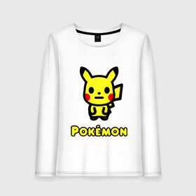 Женский лонгслив хлопок с принтом POKEMON / ПОКЕМОН , 100% хлопок |  | a bathing ape | bape | bape shark | bape sta | monkey | pikachu | pokemons | star | streetwear | бейп | горила | обезьянка | пикачу | покемоны. | стар | стритвеар | стритвир бренд | уличный стиль