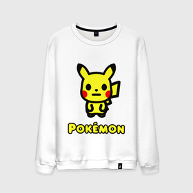 Мужской свитшот хлопок с принтом POKEMON / ПОКЕМОН , 100% хлопок |  | a bathing ape | bape | bape shark | bape sta | monkey | pikachu | pokemons | star | streetwear | бейп | горила | обезьянка | пикачу | покемоны. | стар | стритвеар | стритвир бренд | уличный стиль