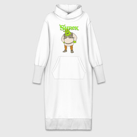 Платье удлиненное хлопок с принтом Shrek | Шрек (Z) ,  |  | dreamworks | shrek | зелёный огр | мульт | мультфильм | приключения