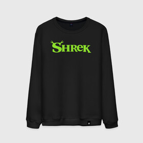 Мужской свитшот хлопок с принтом Shrek | Logo (Z) , 100% хлопок |  | Тематика изображения на принте: dreamworks | logo | shrek | зелёный огр | мульт | мультфильм | приключения