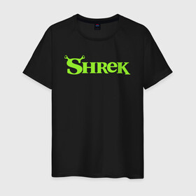Мужская футболка хлопок с принтом Shrek | Logo (Z) , 100% хлопок | прямой крой, круглый вырез горловины, длина до линии бедер, слегка спущенное плечо. | dreamworks | logo | shrek | зелёный огр | мульт | мультфильм | приключения