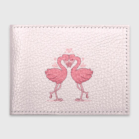 Обложка для студенческого билета с принтом Влюбленные Фламинго , натуральная кожа | Размер: 11*8 см; Печать на всей внешней стороне | love | влюбленные фламинго | любовь | птицы | сердечки