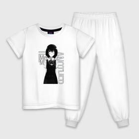 Детская пижама хлопок с принтом Иная. Мэй Мисаки , 100% хлопок |  брюки и футболка прямого кроя, без карманов, на брюках мягкая резинка на поясе и по низу штанин
 | another | mei misaki | аниме | иная | мисаки | мэй мисаки