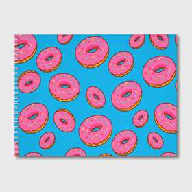 Альбом для рисования с принтом Пончики , 100% бумага
 | матовая бумага, плотность 200 мг. | Тематика изображения на принте: еда | круг | кружки | пища | пончики | пончики гомера | симпсоны | цветные пончики