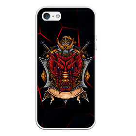 Чехол для iPhone 5/5S матовый с принтом Красный китайский дракон , Силикон | Область печати: задняя сторона чехла, без боковых панелей | викинг | дракон | китай | китайский дракон | красный дракон | мифология | рыцарь | шлеп