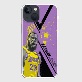 Чехол для iPhone 13 mini с принтом леброн джеймс ,  |  | basketball | lakers | lebron | media | nba | toplanding | баскетболл | леброн | лейкерс | лого баскетбольных клубов | лос анджелес | нба