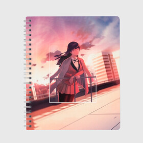 Тетрадь с принтом Kakegurui Yumeko Jabami art , 100% бумага | 48 листов, плотность листов — 60 г/м2, плотность картонной обложки — 250 г/м2. Листы скреплены сбоку удобной пружинной спиралью. Уголки страниц и обложки скругленные. Цвет линий — светло-серый
 | anime | girl | jabami | kakegurui | manga | yumeko | аниме | арт | девушка | джабами | закат | какегуруи | манга | юмеко