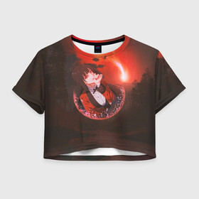 Женская футболка Crop-top 3D с принтом Kakegurui Yumeko Jabami art , 100% полиэстер | круглая горловина, длина футболки до линии талии, рукава с отворотами | anime | girl | jabami | kakegurui | manga | yumeko | аниме | арт | девушка | джабами | закат | какегуруи | манга | юмеко