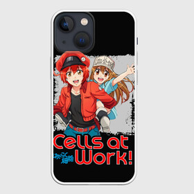 Чехол для iPhone 13 mini с принтом Эритроцит и тромбоцит ,  |  | ae3803 | anime | cells at work | аниме | анимэ | клетки за работой | цэлс эт ворк