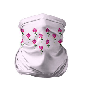 Бандана-труба 3D с принтом розовые цветы | pink flowers , 100% полиэстер, ткань с особыми свойствами — Activecool | плотность 150‒180 г/м2; хорошо тянется, но сохраняет форму | flower | green | pink | зеленый | розовые | цветок | цветы