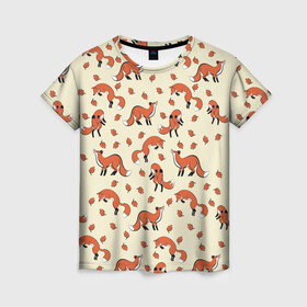 Женская футболка 3D с принтом Лисички , 100% полиэфир ( синтетическое хлопкоподобное полотно) | прямой крой, круглый вырез горловины, длина до линии бедер | главное | животные | звери | лиса | лисичка | лисы | фыр фыр
