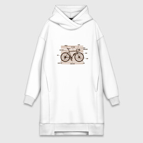 Платье-худи хлопок с принтом Схема Анатомия Велосипеда ,  |  | anatomy | bicycle | bike | mountain bike | scheme | байк | бикукле | велик | горный велосипед | инженерная схема | как устроен велосипед | состав | строение | устройство велосипеда | чертёж | чертежи