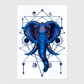 Магнитный плакат 2Х3 с принтом Магические знаки. Слон , Полимерный материал с магнитным слоем | 6 деталей размером 9*9 см | Тематика изображения на принте: голова | индия | магия | неон | орнамент | роспись | слон | стрелы | эзотерика | этнос