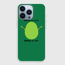 Чехол для iPhone 13 Pro с принтом Shrek is love, Shrek is life ,  |  | donkey | fiona | gonna | is | life | love | me | once | roll | shrek | somebody | the | told | world | артур | в | гарольд | дракон | жизнь | кот | лорд | любовь | мем | мерлин | огр | осел | пиноккио | пряник | сапогах | фаркуад | фиона | чарм