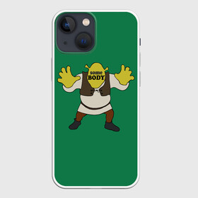 Чехол для iPhone 13 mini с принтом Shrek. Somebody ,  |  | donkey | fiona | gonna | is | life | love | me | once | roll | shrek | somebody | the | told | world | артур | в | гарольд | дракон | жизнь | кот | лорд | любовь | мем | мерлин | огр | осел | пиноккио | пряник | сапогах | фаркуад | фиона | чарм