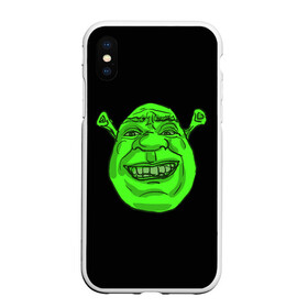 Чехол для iPhone XS Max матовый с принтом Shreks Face , Силикон | Область печати: задняя сторона чехла, без боковых панелей | donkey | fiona | gonna | is | life | love | me | once | roll | shrek | somebody | the | told | world | артур | в | гарольд | дракон | жизнь | кот | лорд | любовь | мем | мерлин | огр | осел | пиноккио | пряник | сапогах | фаркуад | фиона | чарм