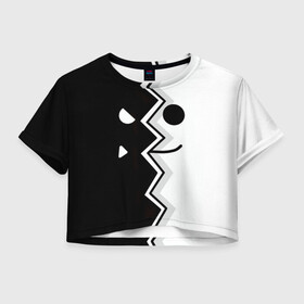 Женская футболка Crop-top 3D с принтом Geometry Dash | Fondo , 100% полиэстер | круглая горловина, длина футболки до линии талии, рукава с отворотами | dash | fondo | geometry | геометри | геометридаш | даш