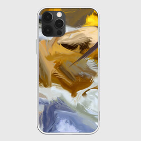 Чехол для iPhone 12 Pro Max с принтом FET , Силикон |  | abstract | feathers | абстракция | желтое | мазки | перья