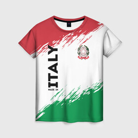 Женская футболка 3D с принтом MADE IN ITALY , 100% полиэфир ( синтетическое хлопкоподобное полотно) | прямой крой, круглый вырез горловины, длина до линии бедер | italy | made in italy | герб италии | герб италия | италия | италия герб | италия флаг | италия форма | италия футбол | сделано в италии | флаг италии | флаг италия | форма италии | форма италия