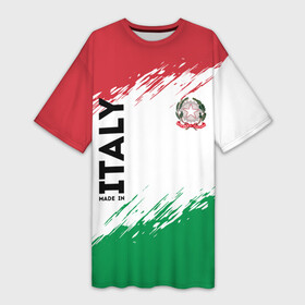 Платье-футболка 3D с принтом MADE IN ITALY ,  |  | italy | made in italy | герб италии | герб италия | италия | италия герб | италия флаг | италия форма | италия футбол | сделано в италии | флаг италии | флаг италия | форма италии | форма италия