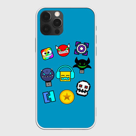 Чехол для iPhone 12 Pro Max с принтом Geometry Dash Icons , Силикон |  | 2d | dash | demon | demons | devil | game | games | geometry | pixel | pixels | skull | smile | геометрия | демон | дьявол | игра | пикслели | платформер | смайл | смайлик | улыбка | череп