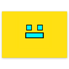 Поздравительная открытка с принтом Geometry Dash Smile , 100% бумага | плотность бумаги 280 г/м2, матовая, на обратной стороне линовка и место для марки
 | 2d | dash | demon | demons | devil | game | games | geometry | pixel | pixels | skull | smile | геометрия | демон | дьявол | игра | пикслели | платформер | смайл | смайлик | улыбка | череп