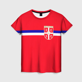 Женская футболка 3D с принтом Сборная Сербии. , 100% полиэфир ( синтетическое хлопкоподобное полотно) | прямой крой, круглый вырез горловины, длина до линии бедер | дзюба | лига наций | последние новости | россия | сборная россии | сербия | сербия россия | сербия россия обзор | спорт | футбол | черчесов