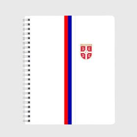 Тетрадь с принтом Сборная Сербии , 100% бумага | 48 листов, плотность листов — 60 г/м2, плотность картонной обложки — 250 г/м2. Листы скреплены сбоку удобной пружинной спиралью. Уголки страниц и обложки скругленные. Цвет линий — светло-серый
 | дзюба | лига наций | последние новости | россия | сборная россии | сербия | сербия россия | сербия россия обзор | спорт | футбол | черчесов