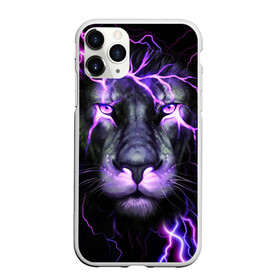 Чехол для iPhone 11 Pro матовый с принтом НЕОНОВЫЙ ЛЕВ NEON LION , Силикон |  | Тематика изображения на принте: lion | neon | голова | гроза | дикая кошка | животные | кот | кошка | лев | молния | неон | тигр | хищник